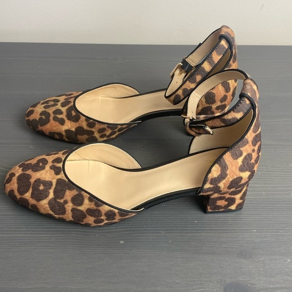 CAbi Shoes - CAbi Kiki Leopard Print Faux Calf Hair Block Heels Size 8